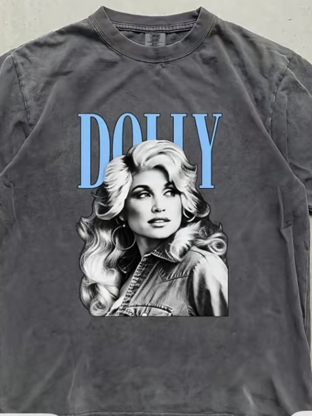 DOLLY Graphic Tee - Charcoal Gray Women's Top